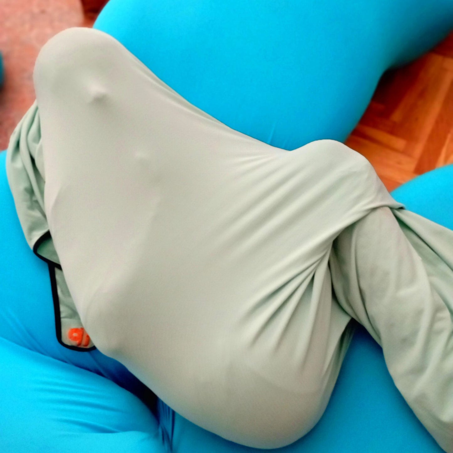 human in intimate bag in mint colour