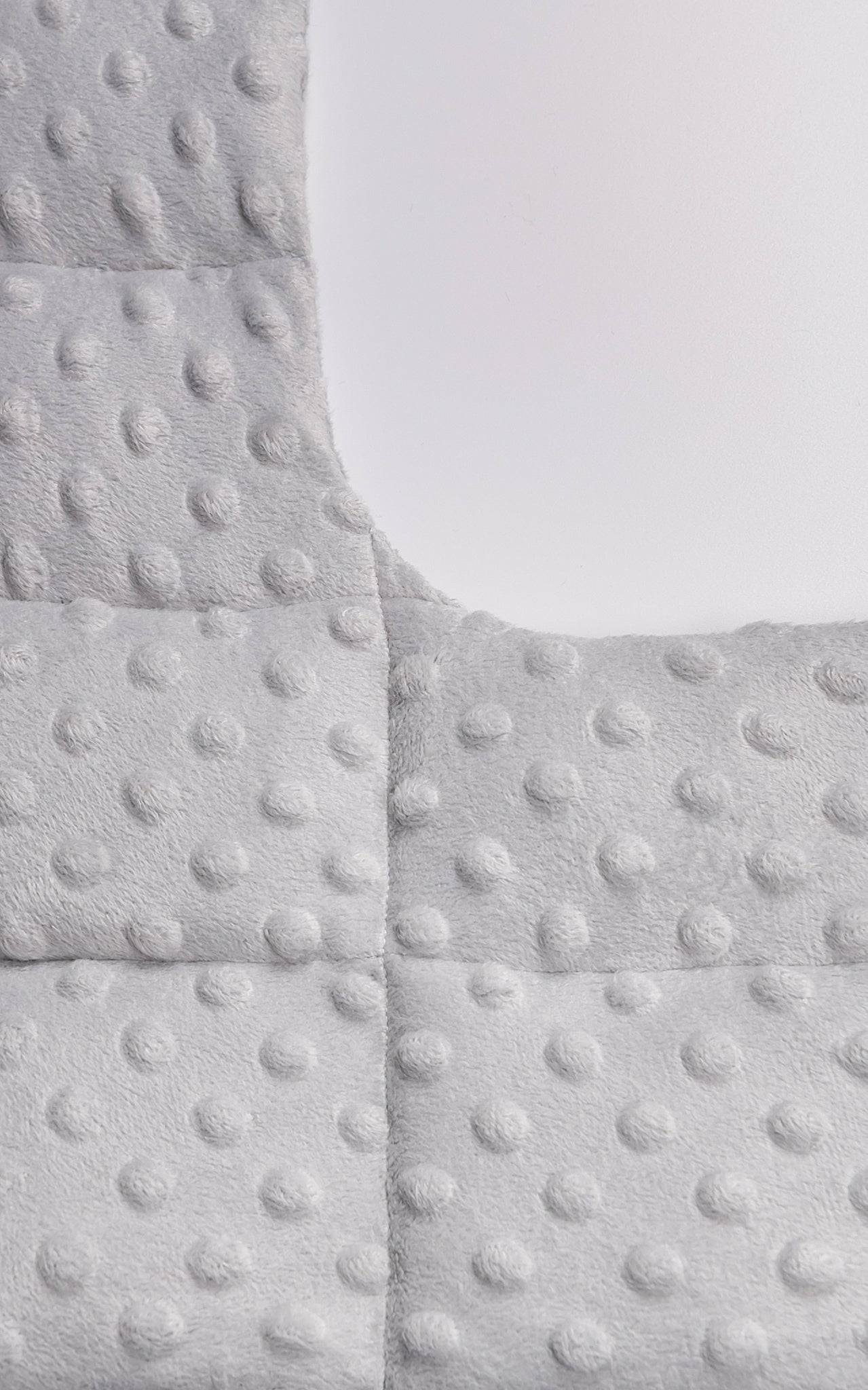 long minky weighted collar  in light grey shade made by sensory owl