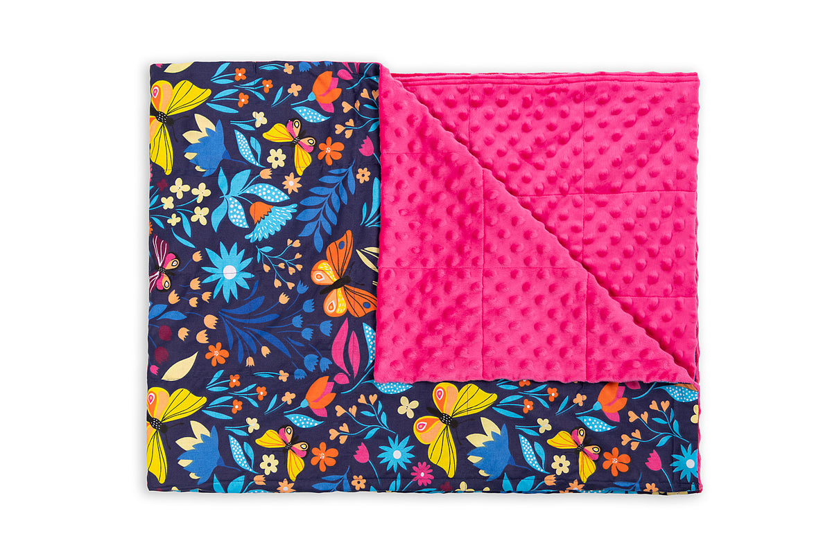 SUMMER MEADOW COTTON TOP WEIGHTED BLANKET corner side
