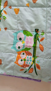 Owls & Lavender Minky Blanket | SENSORY OWL