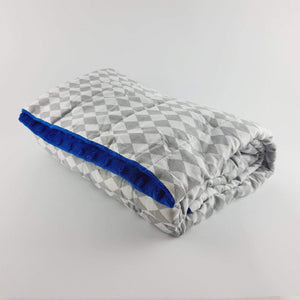 Karo Minky Weighted Blanket with cobalt minky backing