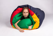 Load image into Gallery viewer, Large Sensory Bean Bag Tunnel Pouf - Removable cover | Sensory Owl