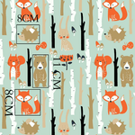 WOODLAND ANIMALS cotton print